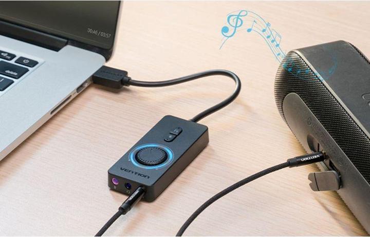 Actual product image Vention External USB 2.0 audio card CDRBF 1m (black) (USB)