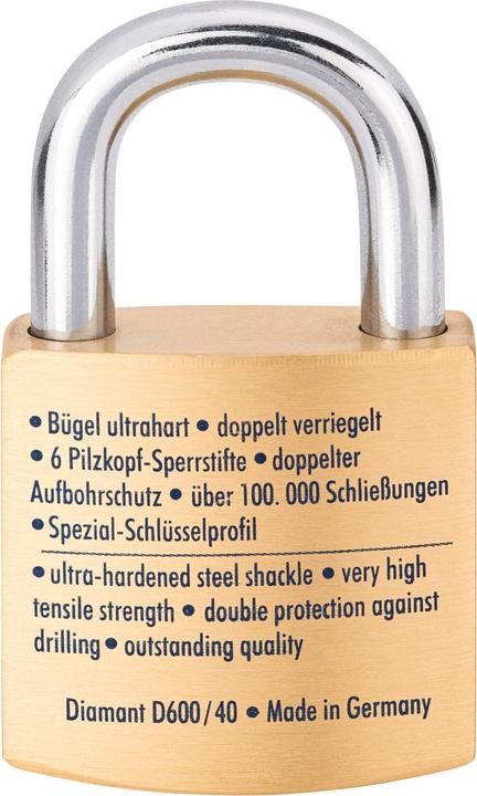 Actual product image Burg Wächter Padlocks D 600 Diamond