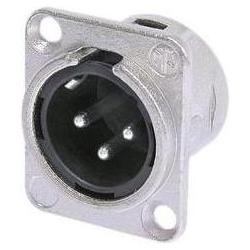 Neutrik - Xlr-Einbaubuchse, 3-Poliger Chassisstecker, Silber Beschichtet, Vernickelt, D-Grösse, Audio Kabel