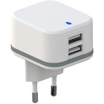 Thumbnail - Velleman, Spannungswandler, KOMPAKTES LADEGERÄT MIT 2 USB-ANSCHLÜSSEN - 5 V - 4.8 A max. - 24 W max. - WEIss