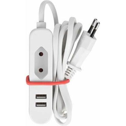 Velleman, Reiseadapter, Steckdosenleiste Mit 1 Eurostecker Und 2 Usb-Ports - Ideal Für Unterwegs