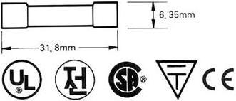 Actual product image Perel FUSE 6.35 x 32mm SLOW 3.15A (10pcs/box)