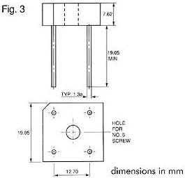 Actual product image Velleman BRIDGE RECTIFIER 800V-5A (BR108)