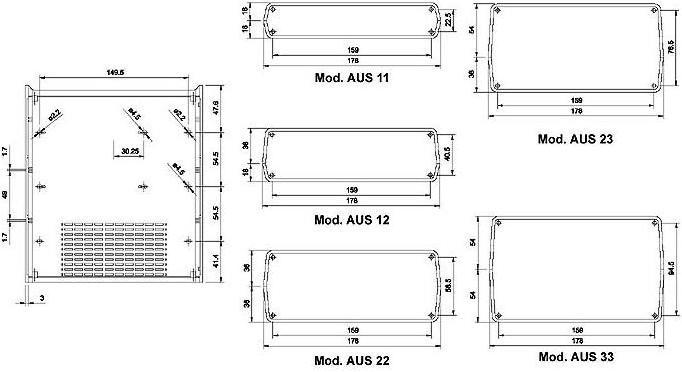 Actual product image Velleman AUS ENCLOSURE - GREY - 198 x 178 x 90 mm (Housing)
