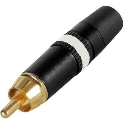 Neutrik Cinchstecker (Rca) - Vergoldete Kontakte - Weisser Markierungsring, Elektronikkabel + Stecker, Weiss