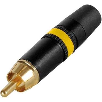 Thumbnail - Neutrik Cinchstecker (Rca) - Vergoldete Kontakte - Gelber Markierungsring, Elektronikkabel + Stecker, Gelb