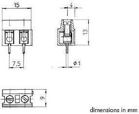 Produktbild Velleman SCHRAUBKLEMME, 2-POLIG, RASTER = 7.5mm