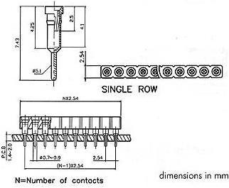 Produktbild Velleman BUCHSENLEISTE, EINREIHIG, 20-POLIG, RASTER = 2.54mm
