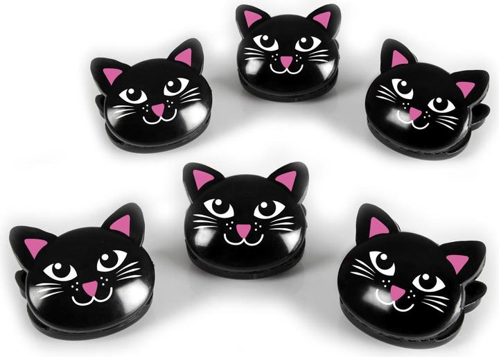 Immagine prodotto Clip per borse con disegno di gatto, set di 6, nero (6 x)