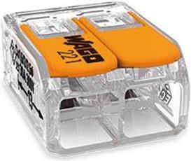 Produktbild Wago COMPACT-VERBINDUNGSKLEMME - FÜR ALLE LEITERARTEN - max. 6 mm² - 2-LEITER - MIT HEBELN - GEHÄUSEFA...