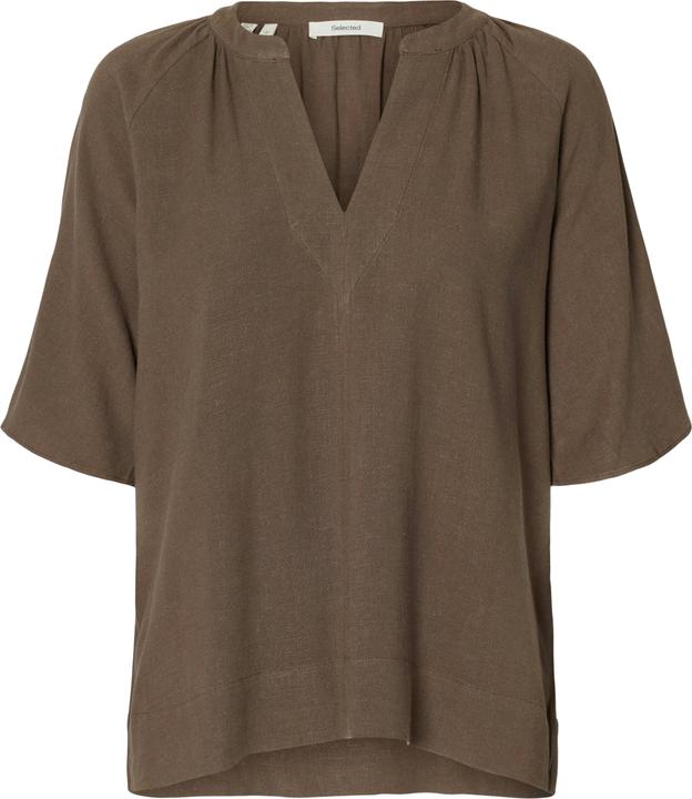 Immagine prodotto Selected Slfviva 2/4 V-Neck Linen Blend Top Noos (36)