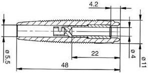 Produktbild Hirschmann ISOLIERTE, BIEGSAME KUPPLUNG FÜR 4 mm-STECKER - ROT (KUN 30)