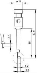 Actual product image Hirschmann Miniature Clamp-Type Test Probe With Solder Connection (Kleps2) - Black