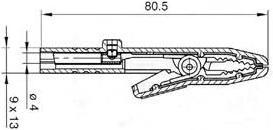 Actual product image Hirschmann INSULATED CROCODILE CLIPS 4mm 25A / BLACK (AK 25)