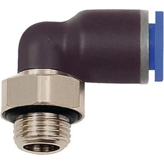 Riegler, Schlauchanschluss + Schlauchverbinder, L-Steckverschraubung Blaue Serie Aussengewinde G 1/2 ″ SW 24 mm mit O-Ri...