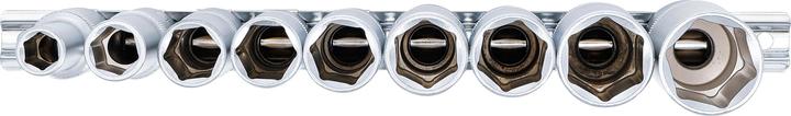 Produktbild BGS Steckschlüssel-Einsatz-Satz Sechskant, tief 12,5 mm (1/2") SW 10 - 24 mm 9-tlg. (10  mm, 11 mm, 12 mm, 13 mm, 14 mm, 15 mm, 16 mm, 17 mm, 18 mm, 19 mm, 20 mm, 21 mm, 22 mm, 23 mm, 24 mm)