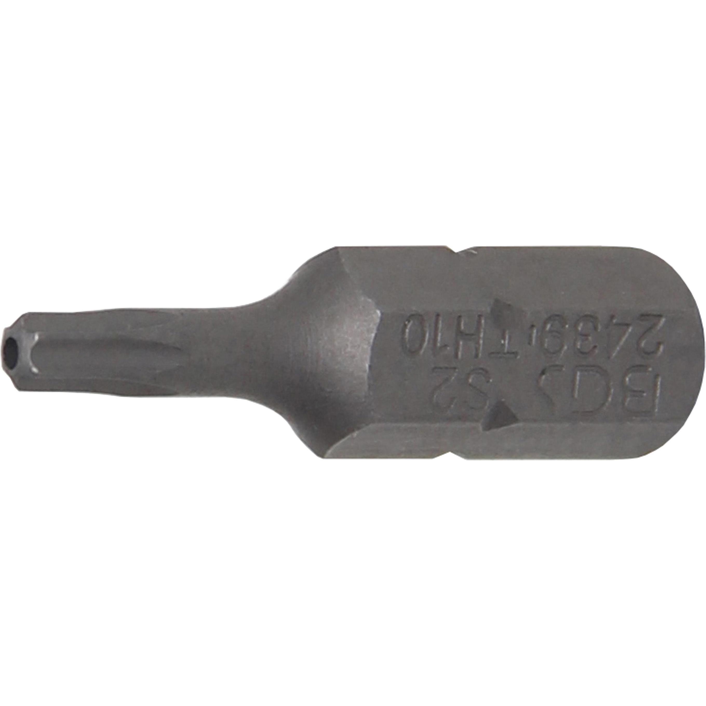 BGS, Bits, Bit Länge 25 mm Antrieb Aussensechskant 6,3 mm (1/4") T-Profil (für Torx) mit Bohrung T10 (T10)