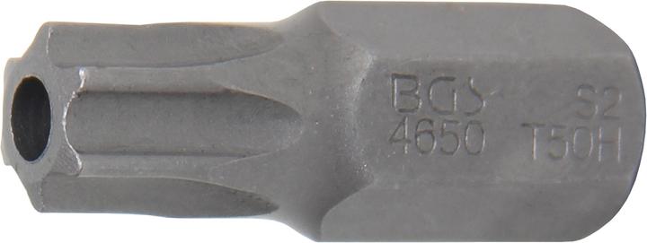 Produktbild BGS Bit Länge 30 mm Antrieb Aussensechskant 10 mm (3/8") T-Profil (für Torx) mit Bohrung T50 (Bit-Halter)