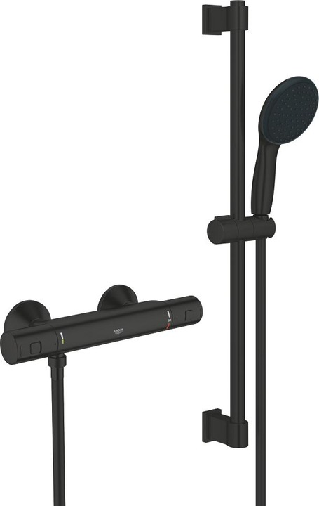 Grohe Precision Start Thermostat-Brausearmatur inklusive Vitalio Start 110 Brausestangenset, kleben oder b
