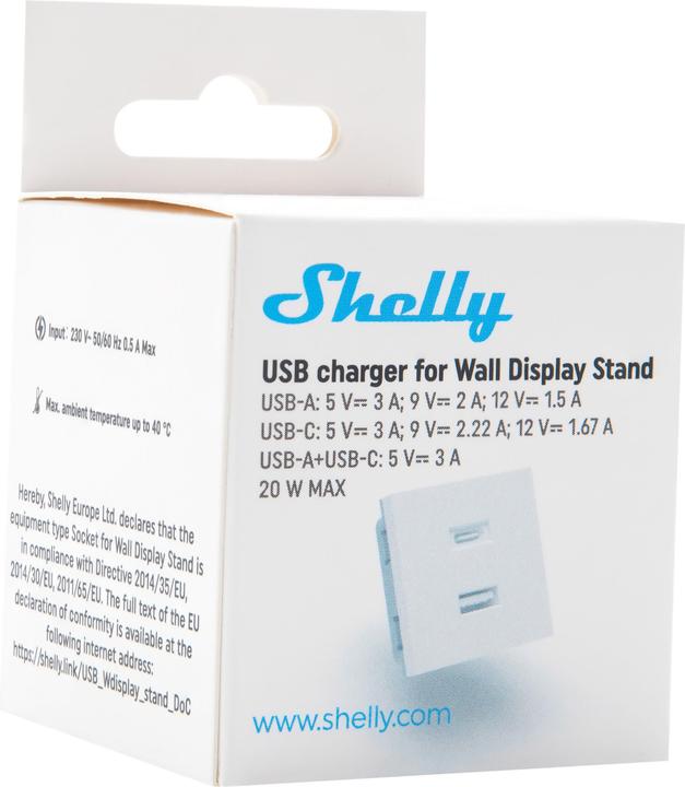 Actual product image Shelly USB Charger For Wall Display