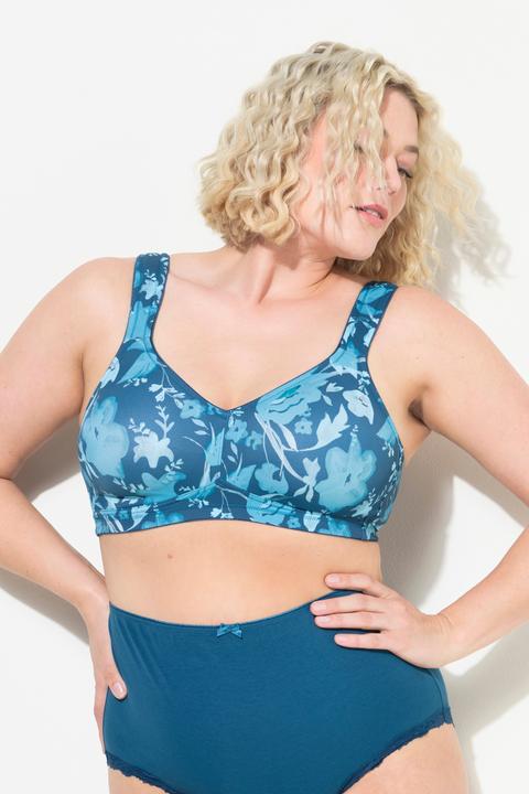 Actual product image Ulla Popken Floral Underwire-Free Microfiber Bra (105 D)