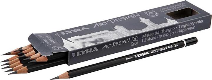 Actual product image Lyra Graphite pencil ArtDesign 669 Hardness 3B Contents 12 pieces (1.80 mm, 3B, 12x)