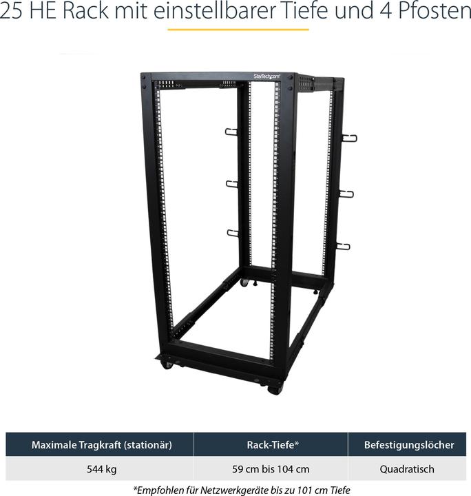 Produktbild StarTech Open Frame (25 HE, 19 Zoll Rack)