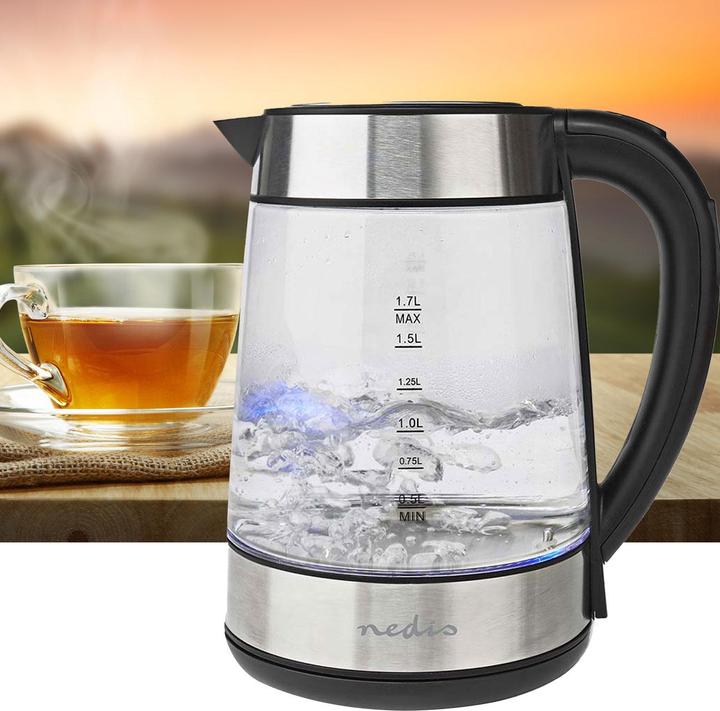 Produktbild Nedis Wasserkocher - Glasgehäuse - Temperaturanzeige - Variable Temperaturen (60, 70, 80, 90, 100 (1.70 l)