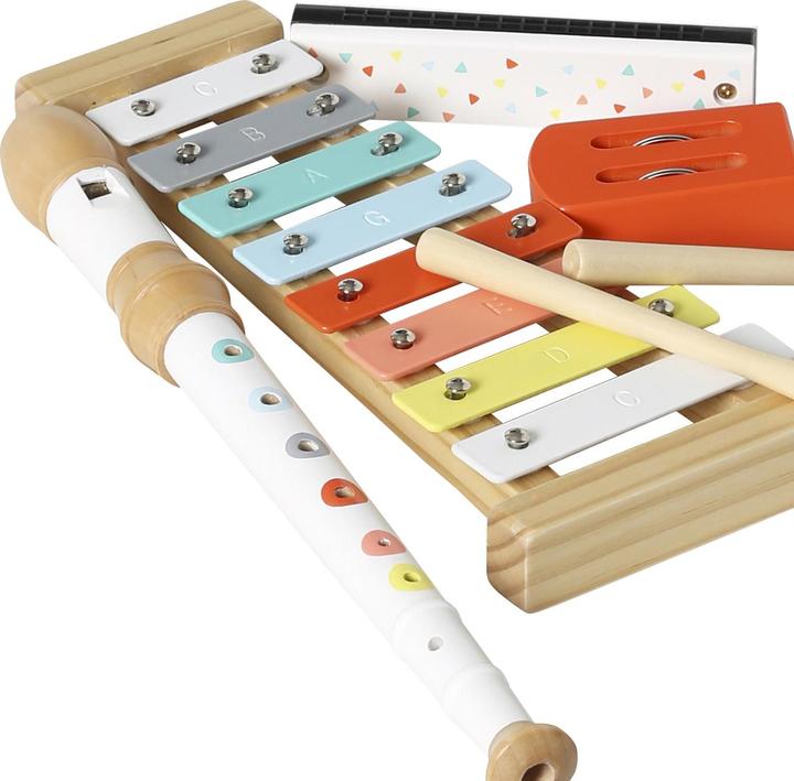 Produktbild Vertbaudet 4-teiliges Set Kinder Musikinstrumente, Holz FSC®