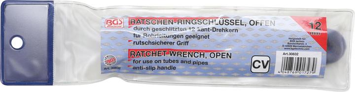 Actual product image BGS Ratchet Ring Spanner open 12 mm (10 mm)