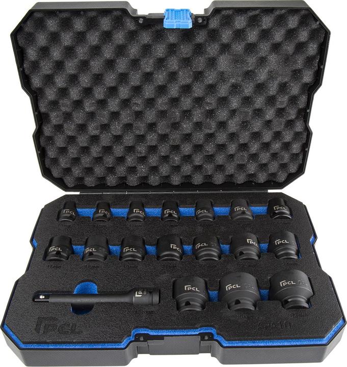 Actual product image RS PRO 1/2 Air Impact socket set - 18 piece (24 mm, 27 mm, 23 mm, 21 mm, 14 mm, 30 mm, 16 mm, 11 mm, 13 mm, 12 mm, 32 mm, 18 mm, 15 mm, 19 mm, 17 mm, 22 mm, 10 mm)