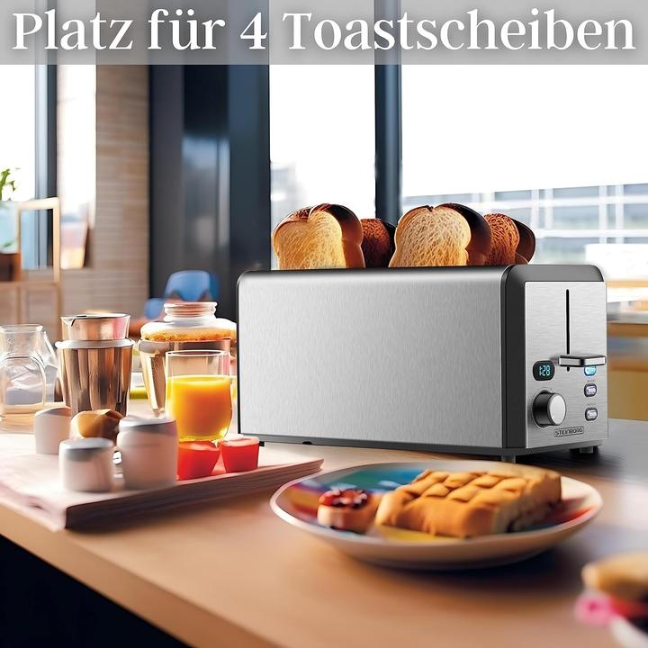 Actual product image Steinborg Langschlitz-Toaster für 4 Scheiben mit LED-Display