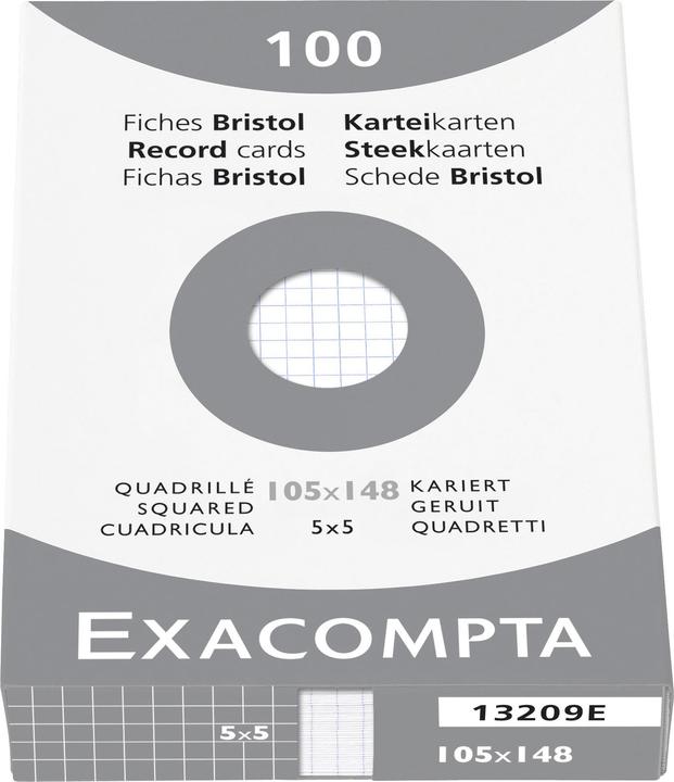 Image du produit Exacompta Fiches (A6, 205 g/m², 100 x)