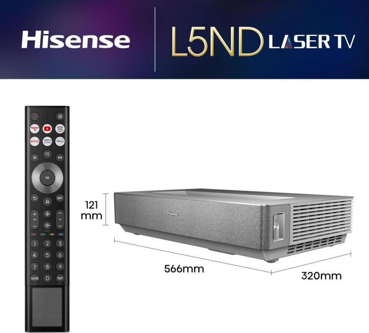 Actual product image Hisense Laser TV 120 Zoll 120L5ND (2700 lm, 0.22 :1)