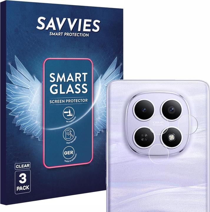 Savvies Panzer Schutzglas für Xiaomi Redmi Note 15 (NUR Kamera) Schutzfolie Displayschutz Display Schutz (3 Stk., Xiaomi Redmi Note 15)