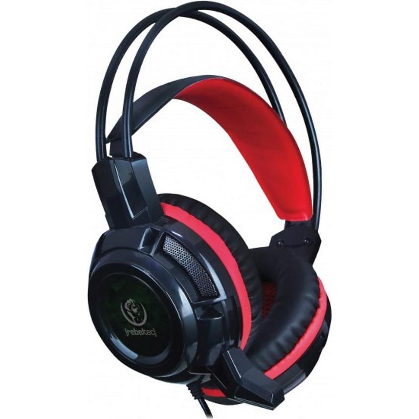 Rebeltec wired headphones Baldur for gamers 2x3.5m (Kabelgebunden), Kopfhörer, Rot, Schwarz