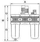 Actual product image Riegler Maintenance unit MULTIFIX thread G 3/4 semi-automatic BG II 3000 l/min width 200.8 mm