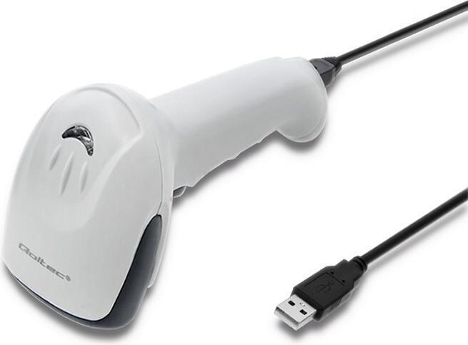 Actual product image Qoltec 50865 Barcode scanner 1D CCD USB Baltas (1D barcodes)
