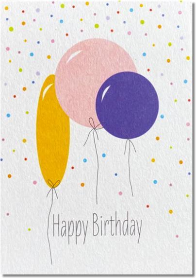 Actual product image Keitcards Happy Birthday postcard
