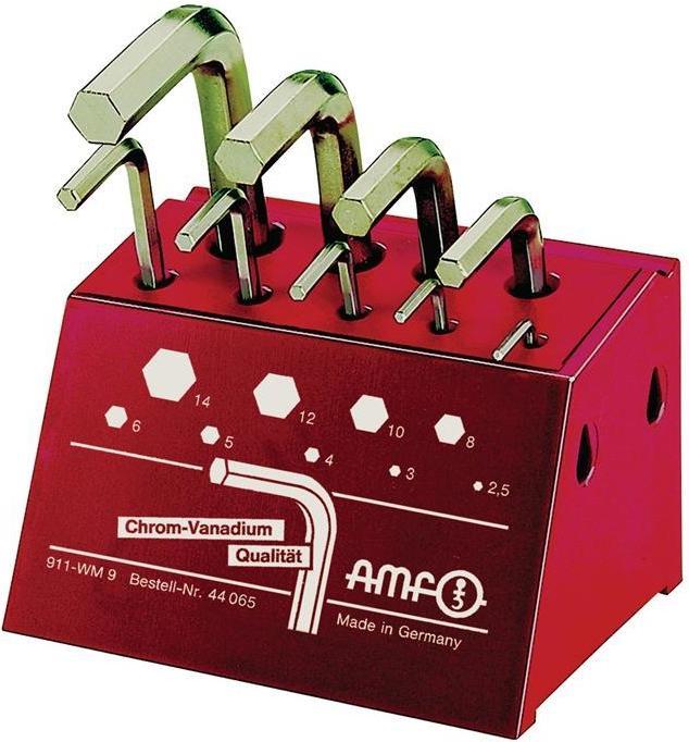 Actual product image Amf Offset screwdriver set 911-WM9 9 pieces Workshop stand SW 2.5 - 14 mm short CV steel