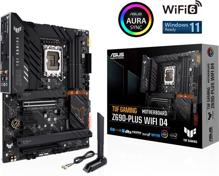 Image du produit ASUS TUF Gaming Z690-Plus Wifi (LGA 1700, Intel Z690 (DDR4), ATX)