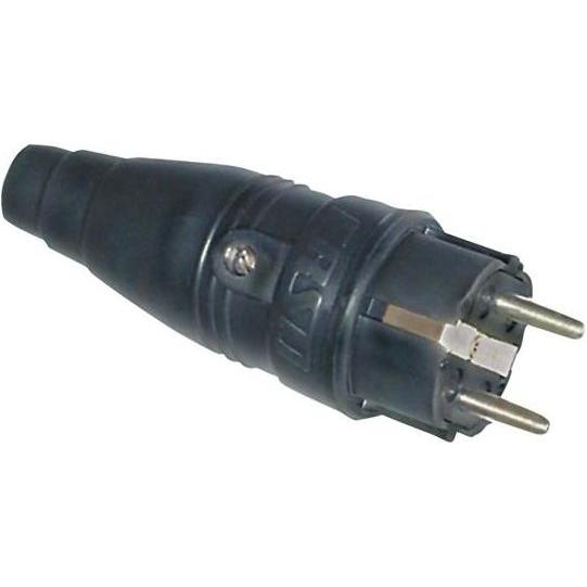 ERSO, Netzstecker + Netzkupplung, Bau-/Industriestecker 10-/16 A 230 V schwarz IP44