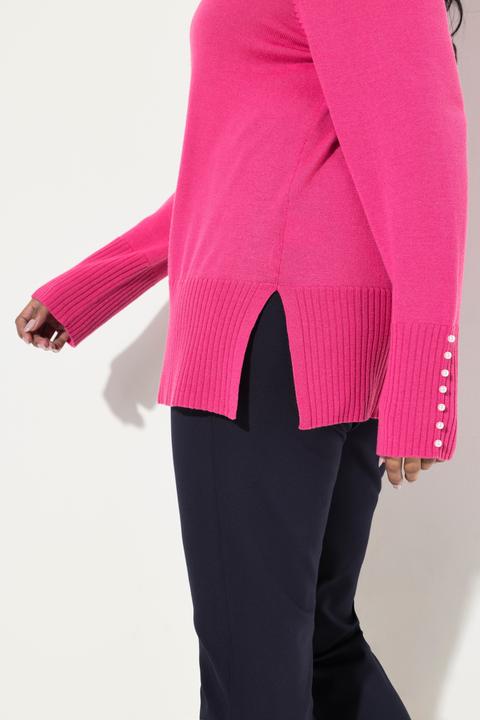 Produktbild Ulla Popken Pullover, Woll-Seidenmischung, Stehkragen, Zierperlen (46, 48)