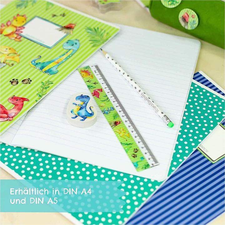 Produktbild Papierdrachen Schulhefte 4er Set (A5, Liniert, Kariert, Kein Einband)