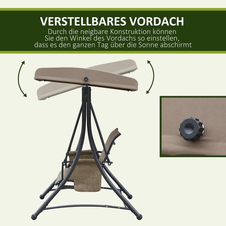 Image du produit Outsunny Hollywoodschaukel Metall, Polyester Braun