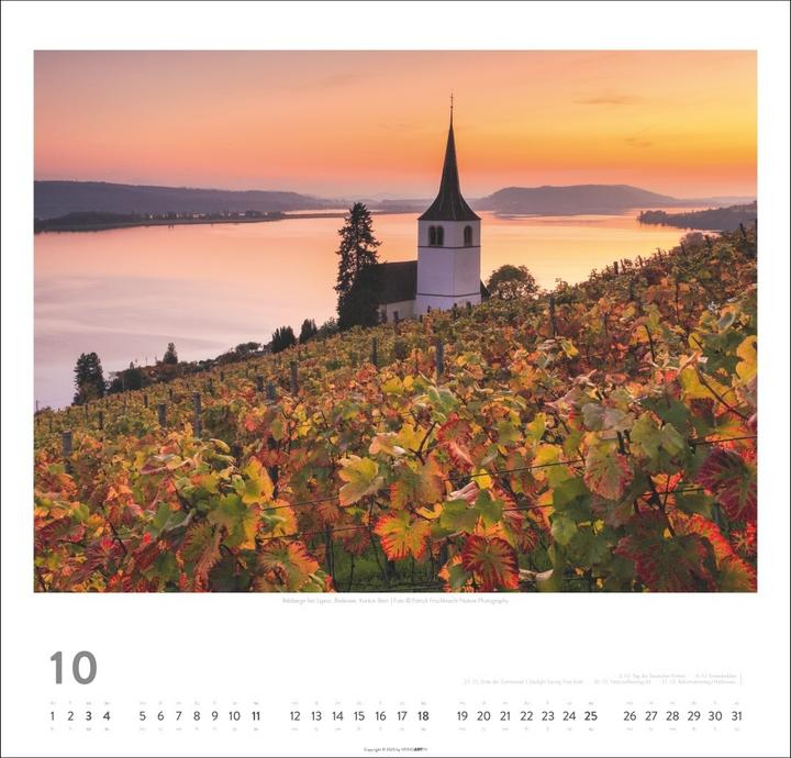 Produktbild Schweiz Kalender 2026 - Schönste Landschaften und Ansichten (48 x 46 cm, Harter Einband, Deutsch)