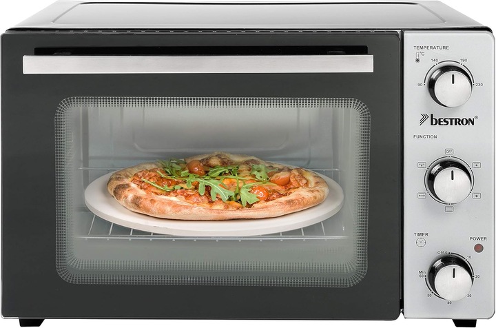Image du produit Bestron Four gril avec tournebroche, pierre à pizza et fonction chaleur tournante