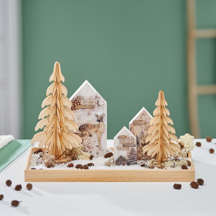 Produktbild VBS Holz-Steckmotiv "Tannenbaum", 2er-Set, je 7-tlg.