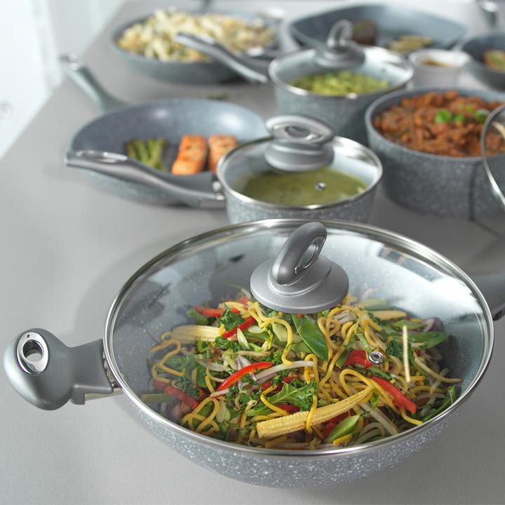 Actual product image Salter BW02772G Marblestone wok 28cm grey (Wok, Aluminium)