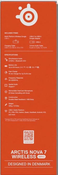 Immagine prodotto SteelSeries Arctis Nova 7 Gen 2 (Senza fili)